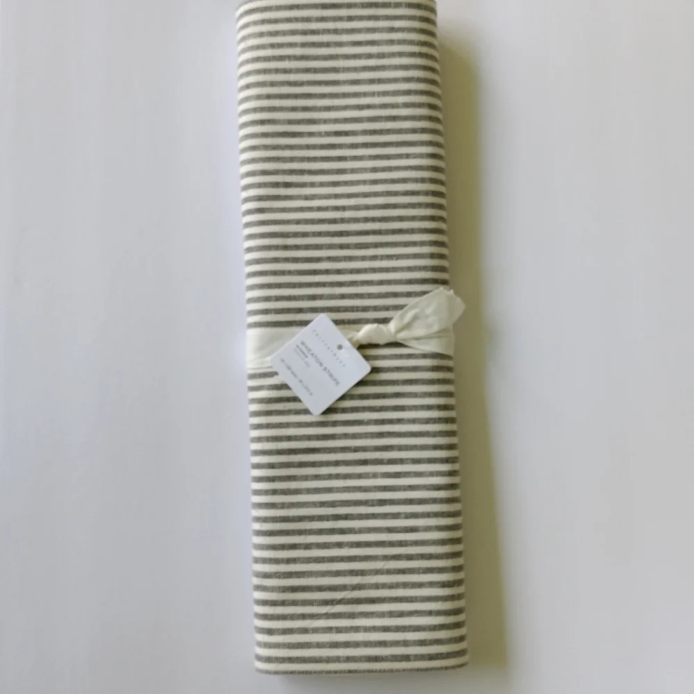 NWT Pottery Barn Wheaton Stripe Linen/Cotton Table Runner 18